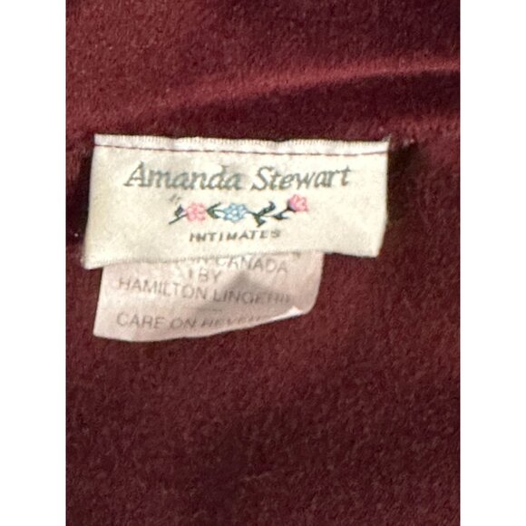 Amanda Stewart Housecoat Robe Loungewear Embroidered Women Burgundy Size 1X Vtg - Picture 4 of 9